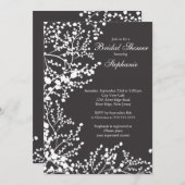 Modernes Gipskraut Floral Brautparty Einladung (Vorne/Hinten)