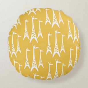 Modernes Giraffenmuster aus dem Mittelalter Rundes Kissen