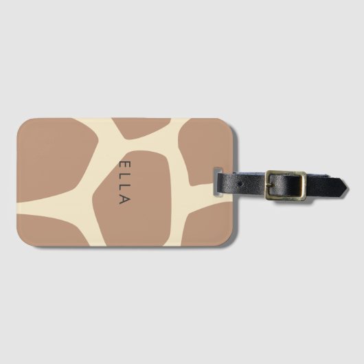 Modernes Giraffenmuster Gepäckanhänger (Vorderseite (Horizontal))