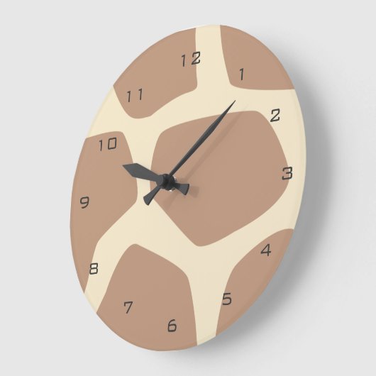 Modernes Giraffenmuster Große Wanduhr (Winkel)