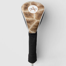 Modernes Giraffenmuster mit Monogramm und Namen Golf Headcover