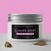 Modernes Girl Black & Pink-Whipped Cosmetic Jar Adressaufkleber