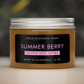 Modernes Girl Black & Pink-Whipped Cosmetic Jar Adressaufkleber