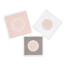 Modernes Girl Blush Pink Grau Mit Monogramm
