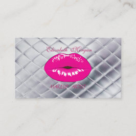 Modernes Girl Chic Silver, rosa Lippen Visitenkarte