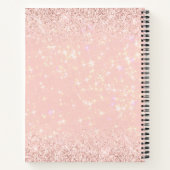 Modernes Girl-Glitzer Monogram Name Notebook Notizblock (Rückseite)