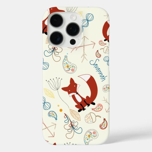 Modernes Girl Hand Drawn Woodland Animal Fox Muste Case-Mate iPhone Hülle (Rückseite)