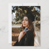 Modernes Girly Black Sparkling Pink Graduate Foto Ankündigung (Rückseite)