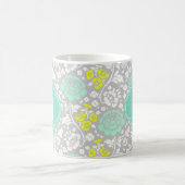 Modernes Girly Blumenaqua-Gelb-graues Kaffeetasse (Mittel)