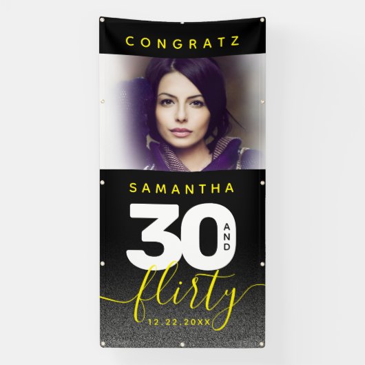 Modernes Girly Bright Yellow 30 und Kokett Banner (Vertikal)