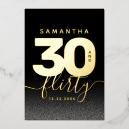 Modernes Girly Bright Yellow 30 und Kokett Folieneinladung