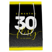 Modernes Girly Bright Yellow 30 und Kokett Mittlere Geschenktüte (Rückseite)