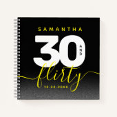 Modernes Girly Bright Yellow 30 und Kokett Notizblock (Vorderseite)