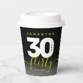 Modernes Girly Bright Yellow 30 und Kokett Pappbecher (Vorderseite)