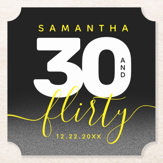 Modernes Girly Bright Yellow 30 und Kokett Untersetzer (Vorderseite)