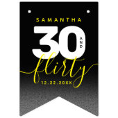 Modernes Girly Bright Yellow 30 und Kokett Wimpelkette (Erste Fahne)