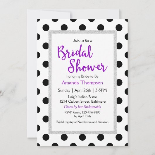 Modernes Girly Chic Dots Brautparty Einladung (Vorderseite)
