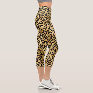 Modernes Girly Chic Leopard Print Animal Muster Capri Leggings