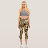 Modernes Girly Chic Leopard Print Animal Muster Capri Leggings (Vorderseite)