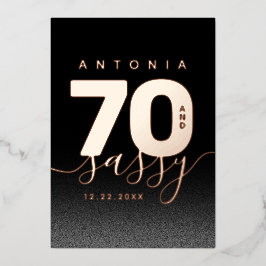 Modernes Girly Copper 70 und Sassy Folieneinladung