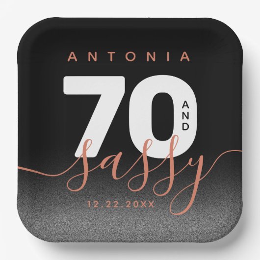 Modernes Girly Copper 70 und Sassy Pappteller (Vorderseite)