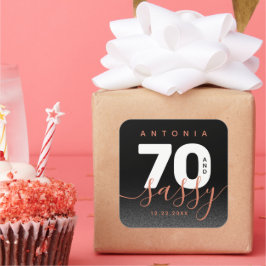 Modernes Girly Copper 70 und Sassy Quadratischer Aufkleber