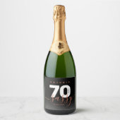 Modernes Girly Copper 70 und Sassy Schaumweinetikett (Vorderseite)