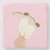 Modernes Girly Cowgirl Stiefts Legs Stars Yeehaw P Steinuntersetzer (Vorderseite)