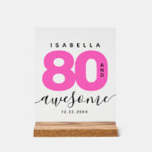 Modernes Girly Hot Pink 80 und Phantastisch Acrylschild (Vorderseite)