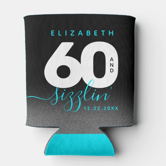 Modernes Girly Ice Blue 60 und Sizzling Dosenkühler (Rückseite)