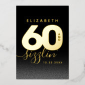 Modernes Girly Ice Blue 60 und Sizzling Folieneinladung (Vorderseite)