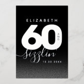 Modernes Girly Ice Blue 60 und Sizzling Folieneinladung (Vorderseite)