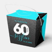 Modernes Girly Ice Blue 60 und Sizzling Geschenkschachtel (Rückseite)