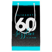 Modernes Girly Ice Blue 60 und Sizzling Kleine Geschenktüte (Vorderseite)