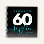 Modernes Girly Ice Blue 60 und Sizzling Notizblock (Vorderseite)