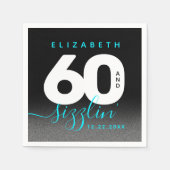 Modernes Girly Ice Blue 60 und Sizzling Serviette (Vorderseite)