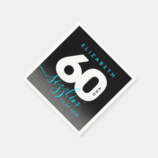 Modernes Girly Ice Blue 60 und Sizzling Serviette (Ecke)