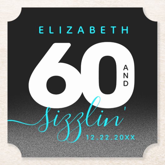 Modernes Girly Ice Blue 60 und Sizzling Untersetzer (Vorderseite)