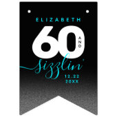 Modernes Girly Ice Blue 60 und Sizzling Wimpelkette (Erste Fahne)