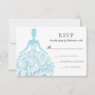 Modernes Girly Light Blue Glitzer Sparkle Glam Kle RSVP Karte