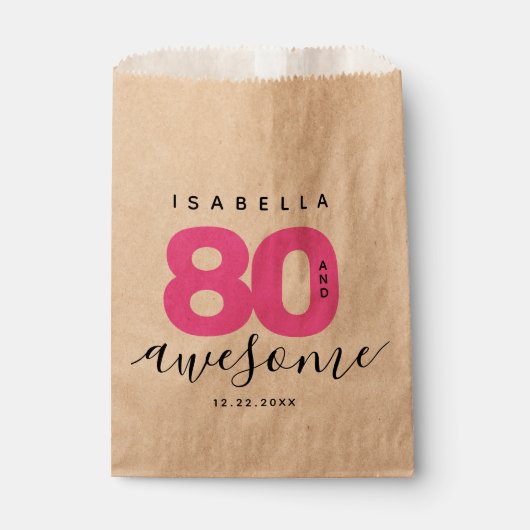 Modernes Girly Pink 80 und Phantastisch Geschenktütchen (Vorderseite)