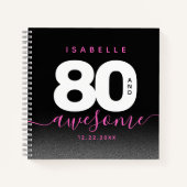 Modernes Girly Pink 80 und Phantastisch Notizblock (Vorderseite)