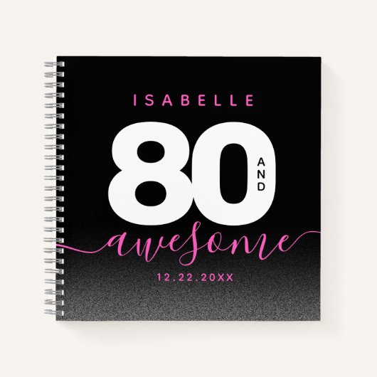 Modernes Girly Pink 80 und Phantastisch Notizblock (Vorderseite)