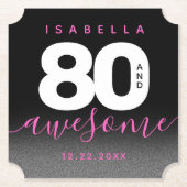 Modernes Girly Pink 80 und Phantastisch Untersetzer (Vorderseite)