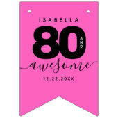 Modernes Girly Pink 80 und Phantastisch Wimpelkette (Zweite Fahne)