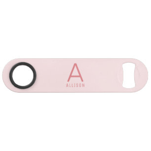 Modernes Girly Pink Monogram Speed Bottle Opener Flaschenöffner