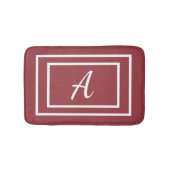 Modernes Girly Red Monogram Badematte (Vorderseite)