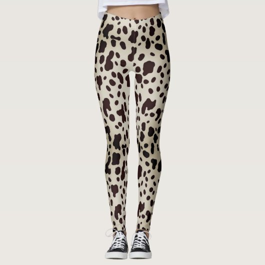 Modernes Girly Rodeo Ombre Kuh Animal Print Muster Leggings (Vorderseite)