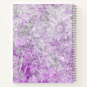 Modernes Girly Stylish Chic Lila Glitzer Monogram Notizblock (Rückseite)