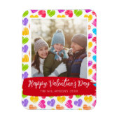 Modernes Girly Vibranly Doodled Herts Pattern Foto Magnet (Vertikal)
